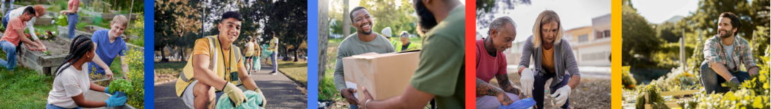 photos of volunteers assisting community